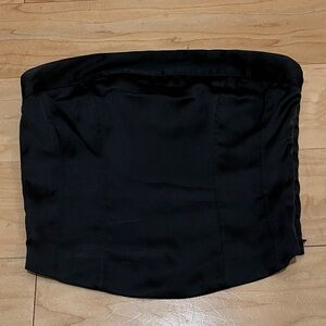 Elegant Black Strapless Strapless Top